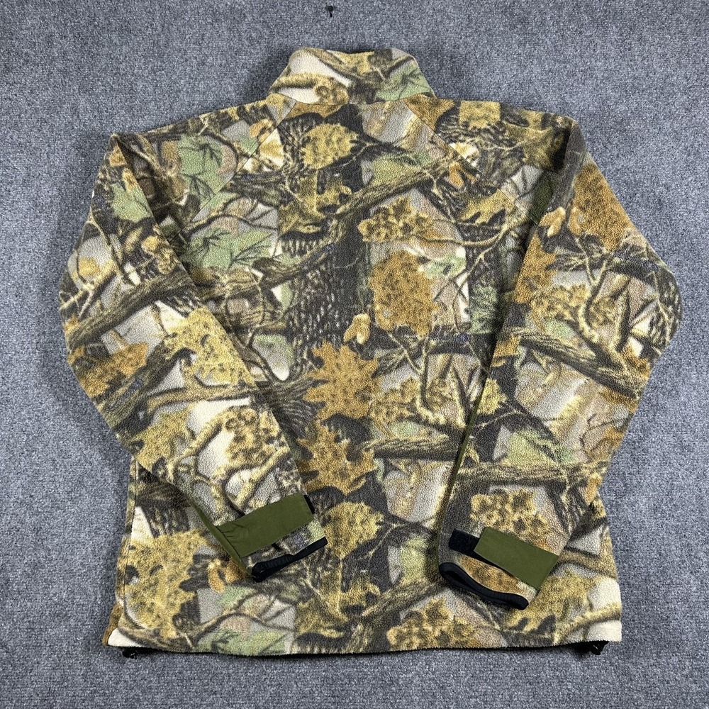 Cabela's Mens XL Real Tree Camo Fleece Full Zip Outdoor Hunting Jacket #2504 - Picture 3 of 10
